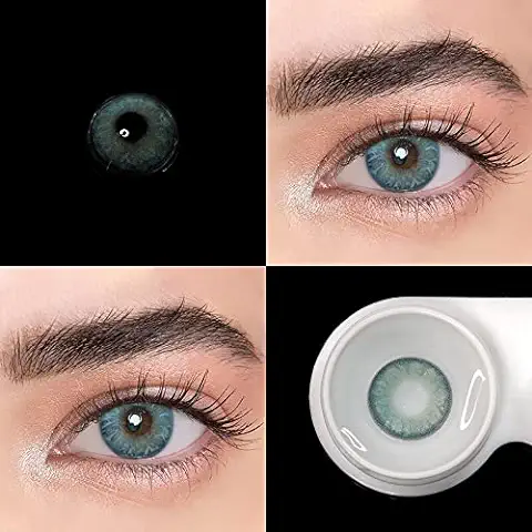 BIO-ESSENCE Pack Lentillas de Hidrogel Blandas 1 par Lentes de Contacto Color Verde sin Graduación. Duración: 12 Meses. De Regalo Estuche y 10ml de Solución (Gema Verde)  