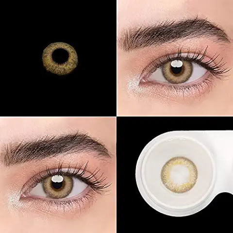BIO-ESSENCE Pack Lentillas de Hidrogel Blandas 1 par Lentes de Contacto de Color Natural sin Graduación. Duración: 12 Meses. Con Estuche y 10ml de Solución (MARRON CARIBE)  