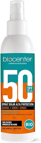 BIOCENTER Crema Solar Natural SPF50 - Spray para Adultos y Niños - Ecológico y Vegano  