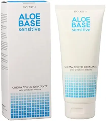 BIOEARTH Crema Corporal Hidratante de Aloe - Pieles Sensibles y Delicadas - Orgánica y Vegana - Hidrata, Cuida y Fortifica - Aloe Vera, Manteca de Karité y Proteína de Trigo Hidrolizada - Loción 200ml  