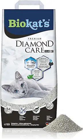 Biokat's Diamond Care Classic, para Gatos, sin Fragancia - Arena fina con Carbón Activo y aloe vera 1 saco (1 x 10 l)  