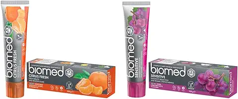 BIOMED CITRUSFRESH 100g Pasta Dientes & Pasta de Dientes Natural Vegana para Reducción de la Sensibilidad y Fortalecimiento del Esmalte Sin Sodio y Flúor Sensitive 100 g  