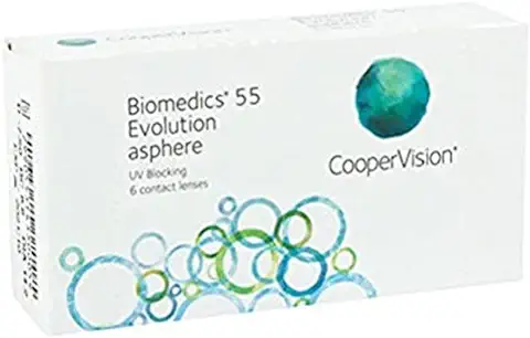 Biomedics 55 Uv Evolution - Lentes de contacto esféricas mensuales (R 8.6 / D 14.2 / -2.25 Diop), Pack de 6 uds.
