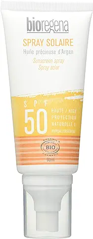 Bioregena - Crema Solar, Factor de Protección 50, Ideal para Pieles Claras, Sensibles y Niños Mayores de 3 Años, Spray 90 ml.  