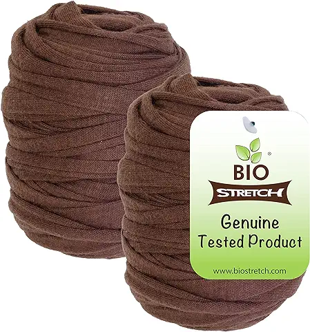 Biostretch Amarre Suave para Plantas de Interior y Jardín - Cordel Verde Elástico Ecológico y Abrazadera para Plantas de Jardín Pack de 2 (Rollo Bio Marrón x 2)  