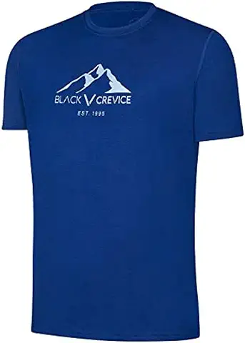 Black Crevice Camiseta de Merino para Hombre I Camiseta de Merino I 70% Lana de Merino y 30% PES I Camiseta Reguladora de Temperatura I Lana Merino Libre de Crueldad Animal  
