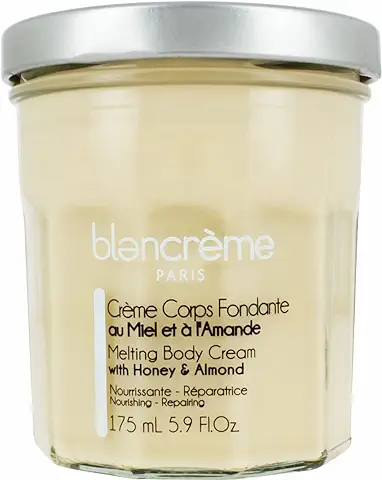 Blancrème - Crema Corporal Fundente de Miel de Almendras 175 ml - Con miel Orgánica y cera de Abejas Con Aceite de Jojoba, Coco, Manteca de Karité y Aloe Vera-97,6% Ingredientes de Origen Natural  