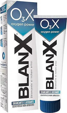 BLANX Pasta de Dientes O3x, Blanqueador, Abrillantador, Pasta de Dientes Natural con Oxígeno Activo, Líquenes Naturales, 75 ml, 1  