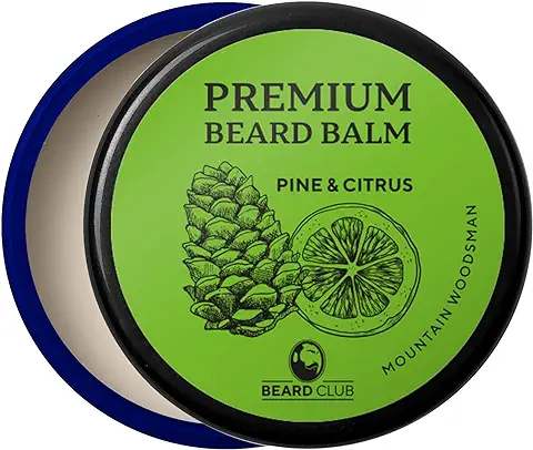 Bálsamo Barba Premium | Mountain Woodsman (Montaña Leñador) | Beard Club | Los Mejores Barba de Loción Suavizante| 100% Naturales y Orgánicos | Excelente Para el Cuidado del Cabello y el Crecimiento  
