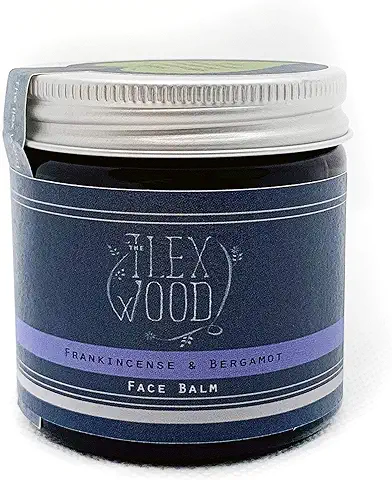 Bálsamo Facial de Incienso y Bergamota, 100% Natural, Vegano, Hidratante, Antienvejecimiento, sin Crueldad Animal, sin Aceite de Palma, sin Plástico, Hecho a mano en el Reino Unido, 60 ml  