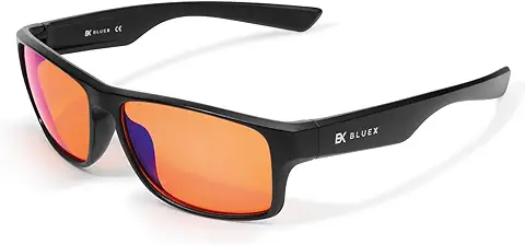 BlueX - Gafas para Gaming con Filtro de Luz Azul 100% - Relajantes para PC, Videojuegos y TV – Anti-reflejantes – Bloquean la Luz Azul de las Pantallas  