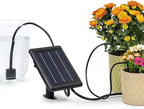 Blumfeldt Greenkeeper Solar Sistema de Riego - Riego Automático, Hasta 40 Plantas de Maceta y de Jardín, Panel Solar, Unidad de Control Programable, Mangeras, Acopladores, Filtro de Partículas, Negro  