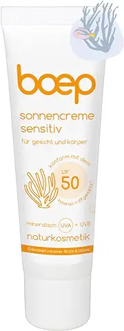 Boep Crema Solar Sensible SPF 50 | Para Rostro y Cuerpo | Alta Protección Solar para Bebés, Niños y Adultos | Protector Solar Mineral Bebé | Cosmética Natural Vegana (50ml)  