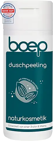 Boep Exfoliante Corporal Vegano con sal Marina Orgánica y Aceite de Almendra, Cosmética Natural Certificada, Exfoliante Corporal para Exceso de piel y Estimula la Circulación Sanguínea, para Mujeres y  