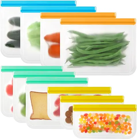 Bolsa de Conservación de Alimentos Reutilizable para Frutas, Vegetales y Sandwich, Bolsa de Congelación Zip  