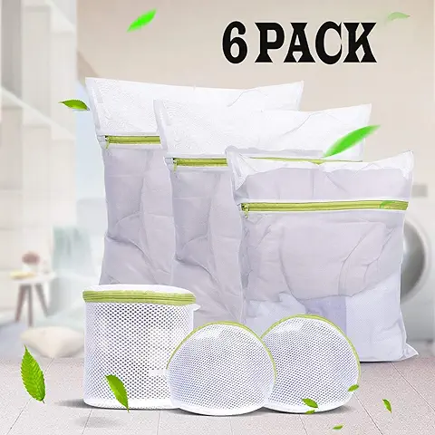 Bolsas de Colada de Malla para Prendas íntimas, ropa Delicada y Lencería, Sujetador, Paquete de 6 Bolsas de Lavado con Cremallera  
