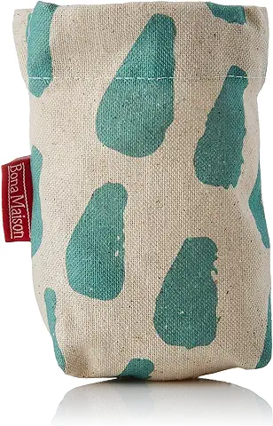 Bonamaison Impreso Algodón Bolsas con Cordón, Bolsa con Cordel para el Hogar y el Almacenamiento de Verduras, Bolso de Compras, Plegable, Ecologica, Reutilizables, Tamaño: 12x15 Cm  