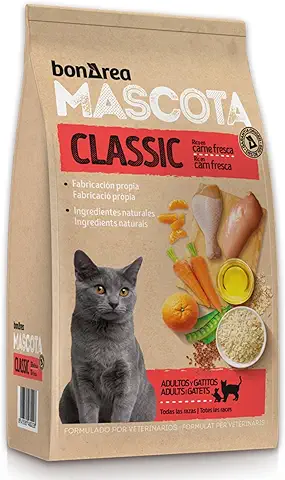 BonÀrea - Pienso para Gatos Junior y Adultos 10KG - Hecho con Carne Fresca de Pollo- Contiene Ingredientes Naturales-Alimento Completo y Equlibrado-Fabricado en España - Classic  