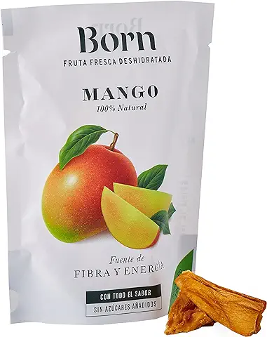 Born | Mango Deshidratado | Fruta Deshidratada Ecológica | Vegetariano, Vegano, sin Gluten | 40g  