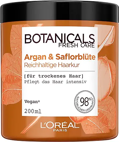 Botanicals Tratamiento rico sin Silicona para Cabello Seco, con Argán y flor de Cártamo, Cuida el Cabello Intensamente, 1 Unidad (1 x 200 ml)  