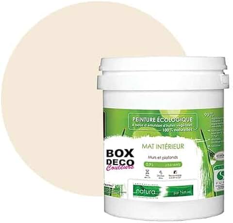 BOX DECO COULEURS Pintura de Pared Natural Ecológica con Aspecto mate Interior Natura - 1L, Color Beige  