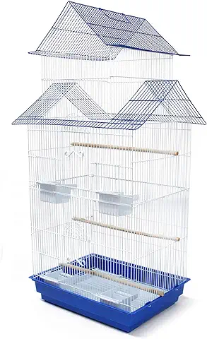 BPS Jaula Grande para Pájaro Pajarera Periquito Canarios con Saltado Perchas para Descanso Comedero 46.5 x 36 x 103 cm Color al Azar (Modelo 1) BPS-1241  