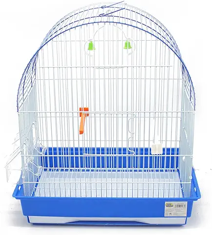 BPS Jaula Pájaros Metal con Comedero Bebedero Columpio Saltador Cubeta Color Envia al Azar 43 x 30.5 x 48 cm BPS-1167  