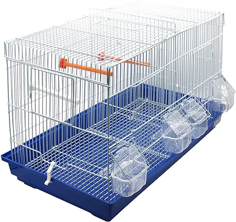 BPS Jaula Pájaros Metal con Comedero Bebedero Saltador Jaula Materia Metal Color Envia al Azar 59x32x39 cm BPS-1242  