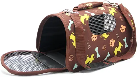 BPS® Transportín Portador Bolsa Bolso de Tela para Mascotas Perros Gatos Animales Transportadoras 3 Tamaños S/M/L Elegir (S, Marrón) BPS-5638M  