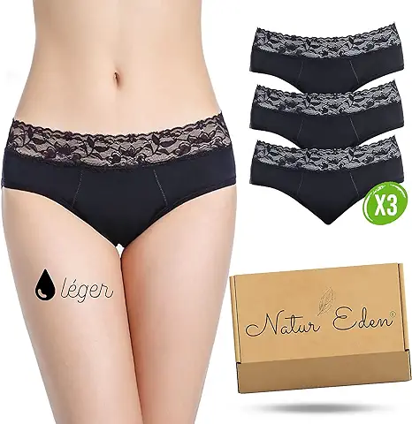 Braga Menstrual para Mujer o Niña, Lavable, Reutilizable, Bragas para Dormir – Braguitas de Regla Absorbente, para Menstruación, en Lugar de Proteger Slip, Toalla Higiénica [Satisfacto o Acolchado]  