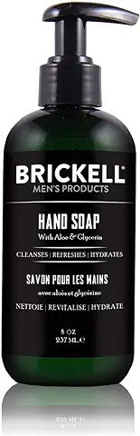 Brickell Men's Jabón de Manos para Hombres, Natural y Orgánico, Jabón Líquido para Manos Hidratante, Madera de Cedro y Lluvia, 237 Mililitros, Perfumado  