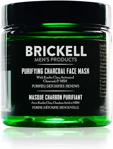 Brickell Men's Products Purificación de Carbón de Mascarilla Mascarilla Carbón Activado - Natural y Orgánico - con Desintoxicación Caolín - 118 ml  