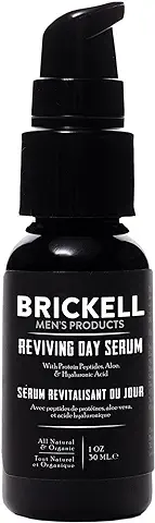 Brickell Men's Suero Antienvejecimiento de ácido Hialurónico para Rostro, Suero Natural y Orgánico con Vitamina C, Péptidos de Proteínas para Restaurar la Firmeza y Estimular el Colágeno,30ml  