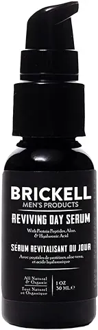 Brickell Men's Suero Antienvejecimiento de ácido Hialurónico para Rostro, Suero Natural y Orgánico para Restaurar la Firmeza y Estimular el Colágeno,(Sin Fragancia), 30ml  