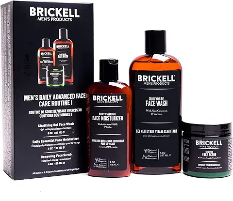Brickell - Rutina I de Cuidado Facial Avanzada Diaria para Hombre, gel Limpiador Facial, Loción Hidratante Facial, Natural y Orgánico, sin Perfume  