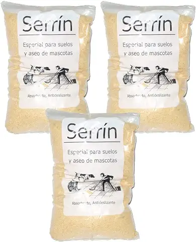 Bricoloco Serrín de Madera Saquitos de 1 kg en Polvo con Múltiples Aplicaciones para Limpieza, Mascotas, Cultivo. (3 Saquitos de 1 Kilo)  