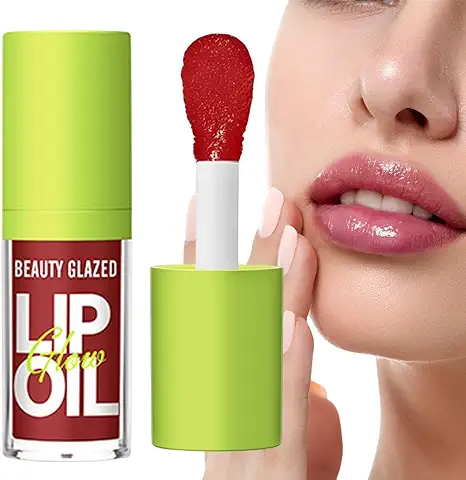Brillo Labios - Bálsamo Labial Hidratante con Color | Bálsamo Labial para el Cuidado los Labios, Aceite Transparente para los Labios, Aceite Reparador Nutritivo Larga Ereqeip  