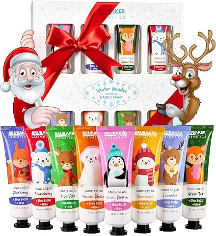 BRUBAKER Cosmetics Cremas para las Manos Invierno - Set de 8 Piezas de Cuidado Hidratante para Manos Secas - Crema Hidratante con Urea y Manteca de Karité - Crema de Cuidado Navideño  