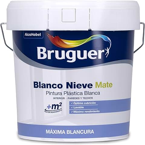 Bruguer Blanco Nieve Plástica Pintura para Paredes 4L  