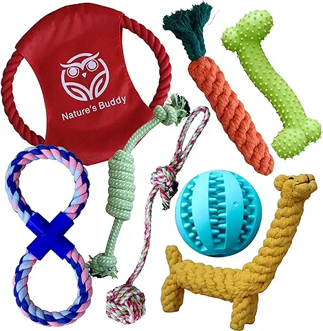 Buddy Wild Juguetes para Perros con Pelota de Perro Interactiva Incluida – Juguetes Masticables 100 % Naturales, Resistentes y Duraderos - Juguetes de Entrenamiento de Perros Cachorros y Pequeños  