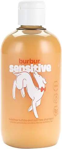 BURBUR - Sensitive, Champú para Mascotas | 400 ML | Champú Vegano Sin Sulfatos para Perros y Gatos | Todas Las Razas | Todo Tipo de Pelo | Poder Lavante, Hidratante y Vitalizante | Brillo y Suavidad  