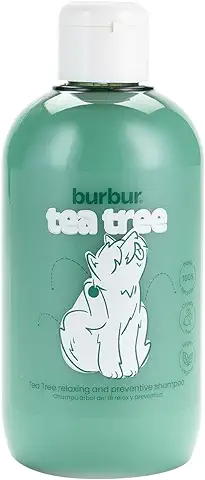 BURBUR - Tea Tree, Champú para Mascotas | 400 ML | Champú Vegano para Perros y Gatos | Todas Las Razas | Todo Tipo de Pelo | Preventivo + Relax | Aceite Árbol de Té y Extracto Hoja de Té Verde  