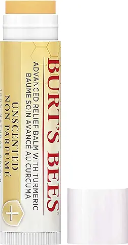 Burt's Bees Bálsamo Calmante Labial Avanzado de Origen 100 % Natural con cera de Abeja y Cúrcuma rica en Antioxidantes, sin Perfume: 1 tubo en Blíster  