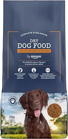 By Amazon - Alimento seco Completo para Perro Adulto rico en Pollo con Guisantes, 20 kg (Paquete de 1) (Anteriormente - Solimo)  