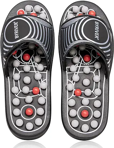BYRIVER Masajeador de Pies para Reflexología, Zapatillas de Masaje de Acupresión, Alivia la Fascitis Plantar y el Dolor de Pies, Promueve la Circulación Sanguínea (02M)  