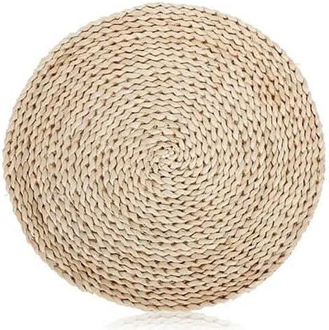 CABLEPELADO - Mantel Individual Redondo Mimbre Trenzado - Salvamantel - Bajoplato - Mimbre - Sostenible - Protector Mesa - 30 cm  