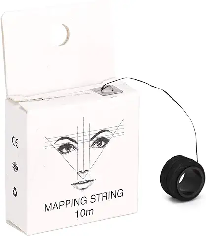 Cadena de Mapeo de Cejas, Mapeo Preentintado de 10 M, Hilo Marcador de Cejas, Herramientas de Medición de Dibujo para Medir Cejas, Microblading(Negro)  
