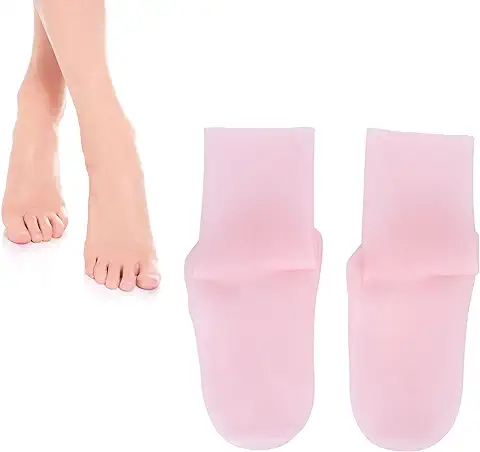 Calcetines de Silicona Absorción de Impactos Alivio de la Presión Evitar Grietas Calcetines Hidratantes de Silicona Calcetines Hidratantes para Pies Calcetines de Gel de Silicona para Mujeres(L)  