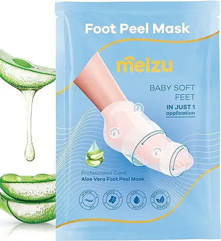 Calcetines Exfoliantes de pies Melzu: Mejore el Cuidado de los pies Agrietados y Resecos, y Elimine la piel Muerta para unos pies Suaves. Natural, Fácil de usar en Casa, para Mujeres y Hombres  