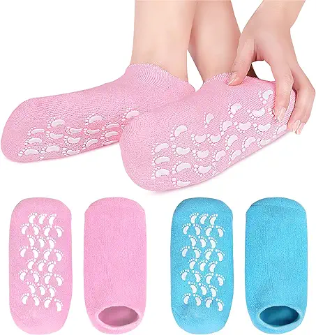 Calcetines Hidratantes, 2 Pares de Calcetines de gel para Reparación, Suavizar los pies Agrietados Mujeres Hombres SPA Calcetines de Cuidado de los pies Reutilizables para Eliminar Callos, pies  